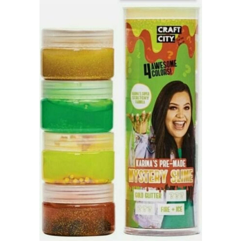 Craft City Karina Garcia Mystery Slime Green 4 Pack Pre-Made Slime New